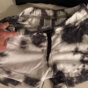PINK Victoria's Secret Black and White Tie-Dye Shorts